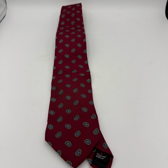 Robert Talbott For Fords Paisley Silk Tie Mens Red Blue Necktie 3x57 - Picture 4 of 5